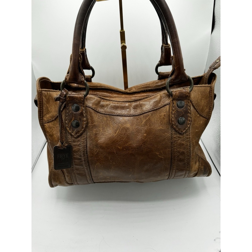 Vintage Large Frye Melissa Leather Satchel bag Light brown PT3